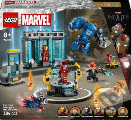 Spoločenská hra: LEGO® Marvel 76315 Iron Man a jeho laboratórium: Sieň brnenia (LEGO). LEGO, 2025 Spoločenská hra: LEGO® Marvel 76315 Iron Man a jeho laboratórium: Sieň brnenia (LEGO). LEGO, 2025