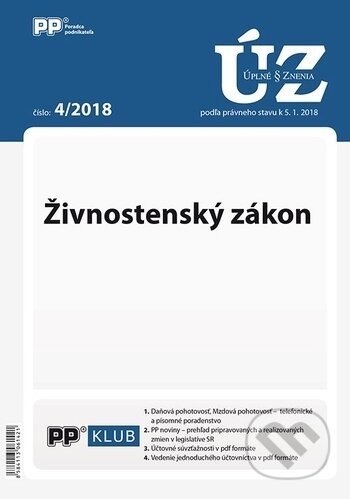 Úplne znenia zákonov 4/2018 (Poradca podnikateľa). Poradca podnikateľa, 2018 Úplne znenia zákonov 4/2018 (Poradca podnikateľa). Poradca podnikateľa, 2018