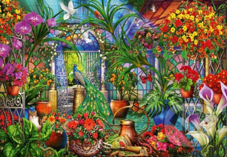 Puzzle: Tropical Green House (Ciro Marchetti). Grafika Puzzle: Tropical Green House (Ciro Marchetti). Grafika