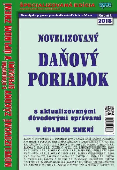 Kniha: Novelizovaný Daňový poriadok (Epos). Epos, 2018 Kniha: Novelizovaný Daňový poriadok (Epos). Epos, 2018