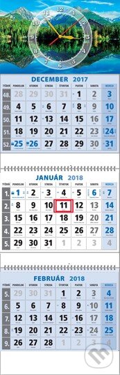 Klasik 3-mesačný kalendár 2018 s hodinami (Spektrum grafik). Spektrum grafik, 2017 Klasik 3-mesačný kalendár 2018 s hodinami (Spektrum grafik). Spektrum grafik, 2017