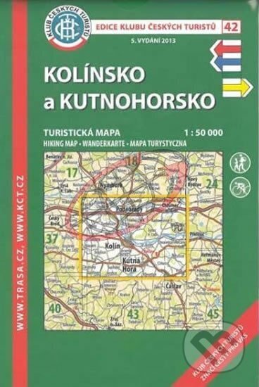Kniha: KČT 42 Kolínsko a Kutnohorsko 1:50.000 / tusristická mapa (Klub českých turistů). Klub českých turistů, 2010 Kniha: KČT 42 Kolínsko a Kutnohorsko 1:50.000 / tusristická mapa (Klub českých turistů). Klub českých turistů, 2010