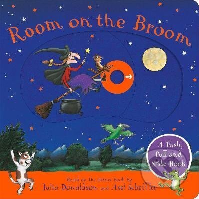 Kniha: Room on the Broom: A Push, Pull and Slide Book: The perfect Halloween gift for toddlers (Julia Donaldsonová). Pan Macmillan, 2024 Kniha: Room on the Broom: A Push, Pull and Slide Book: The perfect Halloween gift for toddlers (Julia Donaldsonová). Pan Macmillan, 2024
