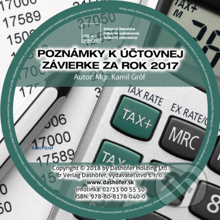 Poznámky k účtovnej závierke za rok 2017 (USB) - Kamil Gróf, Verlag Dashöfer