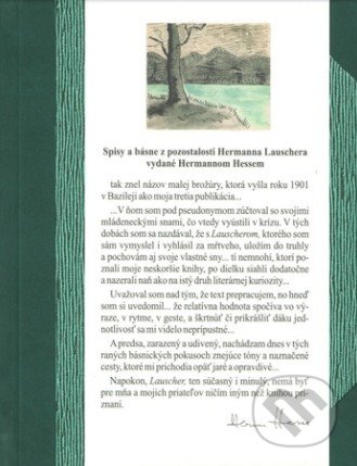Kniha: Spisy a básne z pozostalosti Hermanna Lauschera vydané Hermannom Hessem (Hermann Hesse). Petrus, 2018 Kniha: Spisy a básne z pozostalosti Hermanna Lauschera vydané Hermannom Hessem (Hermann Hesse). Petrus, 2018