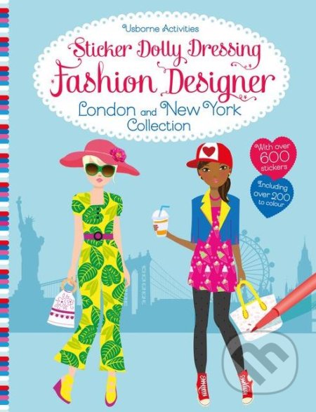 Kniha: Sticker Dolly Dressing Fashion Designer (Fiona Watt). Usborne, 2018 Kniha: Sticker Dolly Dressing Fashion Designer (Fiona Watt). Usborne, 2018