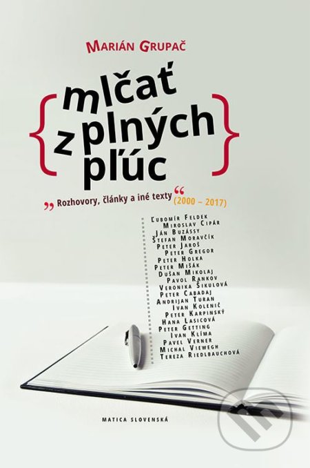 Kniha: Mlčať z plných pľúc (Marián Grupač). Matica slovenská, 2018 Kniha: Mlčať z plných pľúc (Marián Grupač). Matica slovenská, 2018