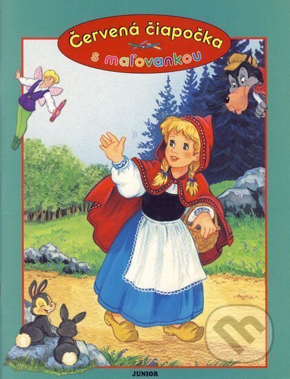 Kniha: Červená čiapočka s maľovankou (neuvedený autor). Kniha: Červená čiapočka s maľovankou (neuvedený autor).