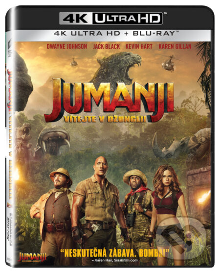 Film: Jumanji: Vítejte v džungli! Ultra HD Blu-ray (Jake Kasdan) (UltraHDBlu-ray). Bonton Film, 2018 Film: Jumanji: Vítejte v džungli! Ultra HD Blu-ray (Jake Kasdan) (UltraHDBlu-ray). Bonton Film, 2018