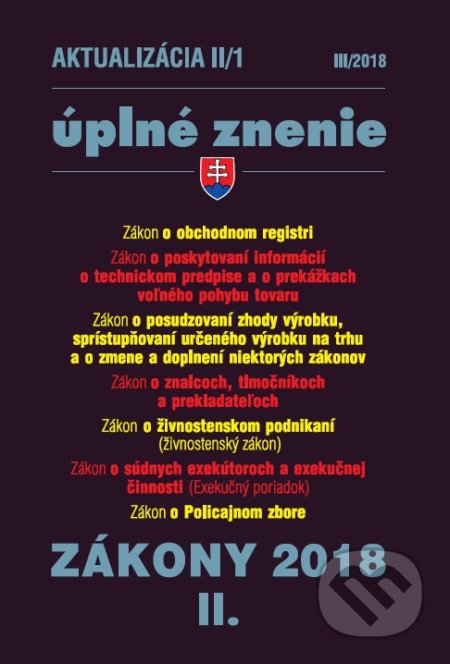 Kniha: Aktualizácia II/1 2018 (Poradca s.r.o.). Poradca s.r.o., 2018 Kniha: Aktualizácia II/1 2018 (Poradca s.r.o.). Poradca s.r.o., 2018