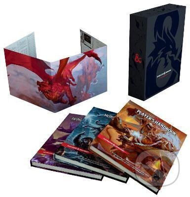 Kniha: Dungeons & Dragons Core Rulebooks Gift Set (Special Foil Covers Edition with Slipcase, Player´s Handbook, Dungeon Master´s Guide, Monster Manual, DM Screen) (Team RPG Wizards). Wizards of The Coast, 2018 Kniha: Dungeons & Dragons Core Rulebooks Gift Set (Special Foil Covers Edition with Slipcase, Player´s Handbook, Dungeon Master´s Guide, Monster Manual, DM Screen) (Team RPG Wizards). Wizards of The Coast, 2018