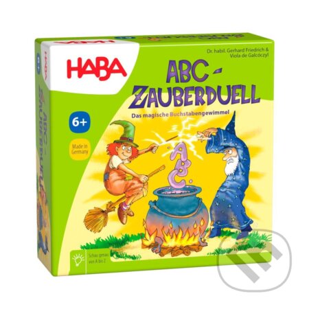 Spoločenská hra: Čarodejnícky duel ABC od 6 rokov (Haba). Haba, 2025 Spoločenská hra: Čarodejnícky duel ABC od 6 rokov (Haba). Haba, 2025