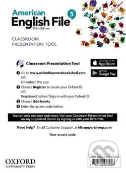Kniha: American English File Third Edition Level 5: Classroom Presentation Tool (Access Code Card) (Christina Latham-Koenig). Oxford University Press, 2020 Kniha: American English File Third Edition Level 5: Classroom Presentation Tool (Access Code Card) (Christina Latham-Koenig). Oxford University Press, 2020