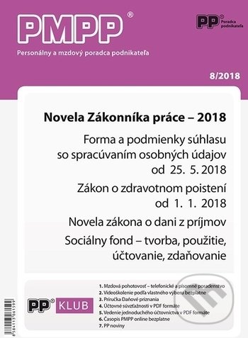 PMPP 8/2018 (Poradca podnikateľa). Poradca podnikateľa, 2018 PMPP 8/2018 (Poradca podnikateľa). Poradca podnikateľa, 2018