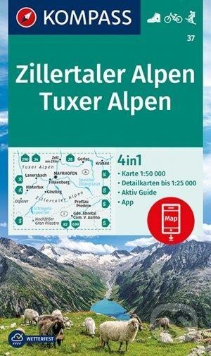 Kniha: Zillertaler Alpen, Tuxer Alpen 1:50 000 / turistická mapa KOMPASS 37 (Marco Polo). Marco Polo Kniha: Zillertaler Alpen, Tuxer Alpen 1:50 000 / turistická mapa KOMPASS 37 (Marco Polo). Marco Polo