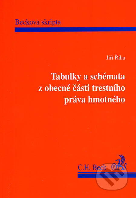 Kniha: Tabulky a schémata z obecné části trestního práva hmotného (Jiří Říha). C. H. Beck, 2006 Kniha: Tabulky a schémata z obecné části trestního práva hmotného (Jiří Říha). C. H. Beck, 2006