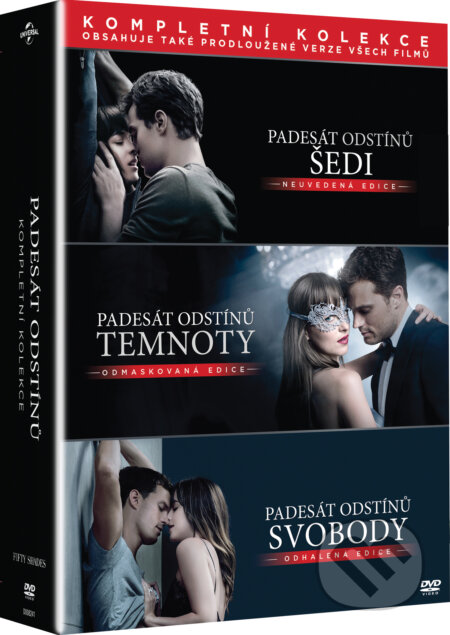 Film: Padesát odstínů Kompletní kolekce (James Foley) (DVD). Bonton Film, 2018 Film: Padesát odstínů Kompletní kolekce (James Foley) (DVD). Bonton Film, 2018