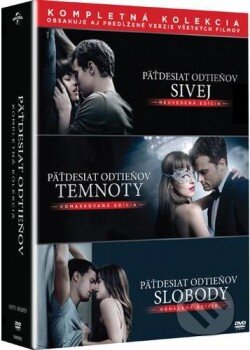 Film: Pätdesiat odtieňov: Kompletná kolekcia 3 DVD (Sam Taylor-Johnson a James Foley) (). Bonton Film, 2018 Film: Pätdesiat odtieňov: Kompletná kolekcia 3 DVD (Sam Taylor-Johnson a James Foley) (). Bonton Film, 2018