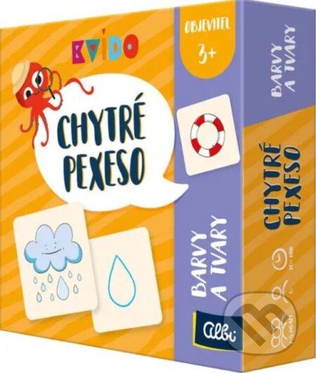 Společenská hra: Kvído Chytré pexeso barvy a tvary (Albi). Albi, 2018 Společenská hra: Kvído Chytré pexeso barvy a tvary (Albi). Albi, 2018