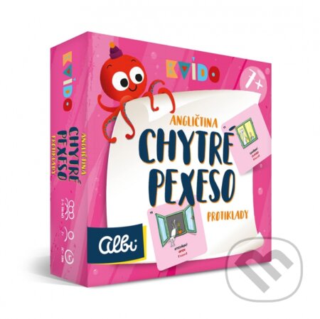 Společenská hra: Kvído Chytré pexeso Angličtina protiklady (Albi). Albi, 2018 Společenská hra: Kvído Chytré pexeso Angličtina protiklady (Albi). Albi, 2018