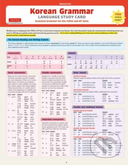 Kniha: Korean Grammar Language Study Card (Woojoo Kim). Tuttle Publishing, 2021 Kniha: Korean Grammar Language Study Card (Woojoo Kim). Tuttle Publishing, 2021