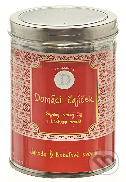 Kávy a čaje: Domáci čajíček: Jahoda & Bobuľové ovocie (Drinkera SK). Drinkera SK, 2018 Kávy a čaje: Domáci čajíček: Jahoda & Bobuľové ovocie (Drinkera SK). Drinkera SK, 2018