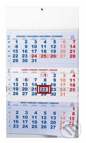 Tříměsíční kalendář 2026 modrý - nástěnný kalendář (Baloušek). Baloušek, 2025 Tříměsíční kalendář 2026 modrý - nástěnný kalendář (Baloušek). Baloušek, 2025