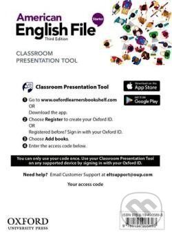 Kniha: American English File Third Edition Level Starter: Classroom Presentation Tool (Access Code Card) (Christina Latham-Koenig). Oxford University Press, 2020 Kniha: American English File Third Edition Level Starter: Classroom Presentation Tool (Access Code Card) (Christina Latham-Koenig). Oxford University Press, 2020