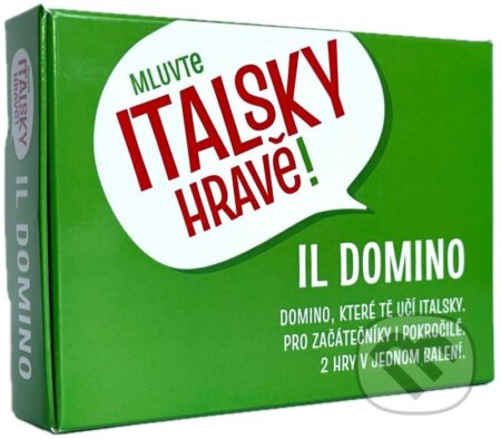 Společenská hra: Italsky Hravě! Domino (Václav Bolech). Hablamos, 2025 Společenská hra: Italsky Hravě! Domino (Václav Bolech). Hablamos, 2025