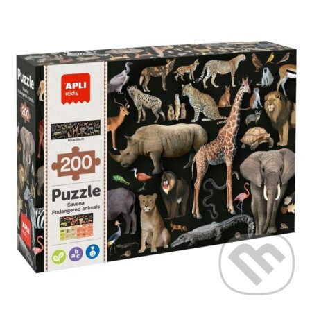 Puzzle: Ohrožená zvířata v savaně (Apli). Apli Puzzle: Ohrožená zvířata v savaně (Apli). Apli