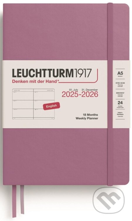 Weekly Planner 2026 Medium (A5) 18 Months Dusty Rose (Leuchtturm1917). Leuchtturm1917, 2025 Weekly Planner 2026 Medium (A5) 18 Months Dusty Rose (Leuchtturm1917). Leuchtturm1917, 2025