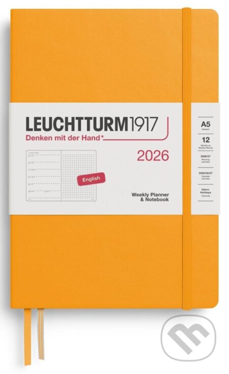 Weekly Planner & Notebook 2026 Medium (A5) Rising Sun - tečkovaný (Leuchtturm1917). Leuchtturm1917, 2025 Weekly Planner & Notebook 2026 Medium (A5) Rising Sun - tečkovaný (Leuchtturm1917). Leuchtturm1917, 2025