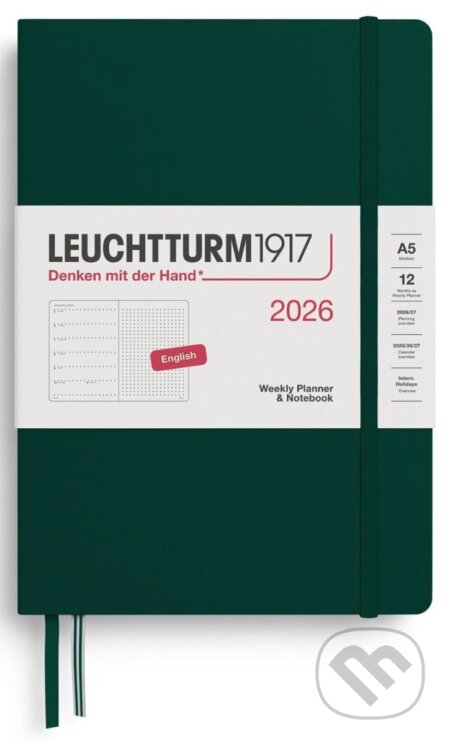 Weekly Planner & Notebook 2026 Medium (A5) Forest Green - tečkovaný (Leuchtturm1917). Leuchtturm1917, 2025 Weekly Planner & Notebook 2026 Medium (A5) Forest Green - tečkovaný (Leuchtturm1917). Leuchtturm1917, 2025