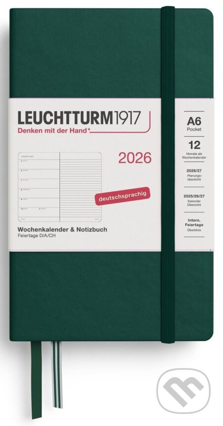Weekly Planner & Notebook 2026 Pocket (A6) Forest Green (Leuchtturm1917). Leuchtturm1917, 2025 Weekly Planner & Notebook 2026 Pocket (A6) Forest Green (Leuchtturm1917). Leuchtturm1917, 2025