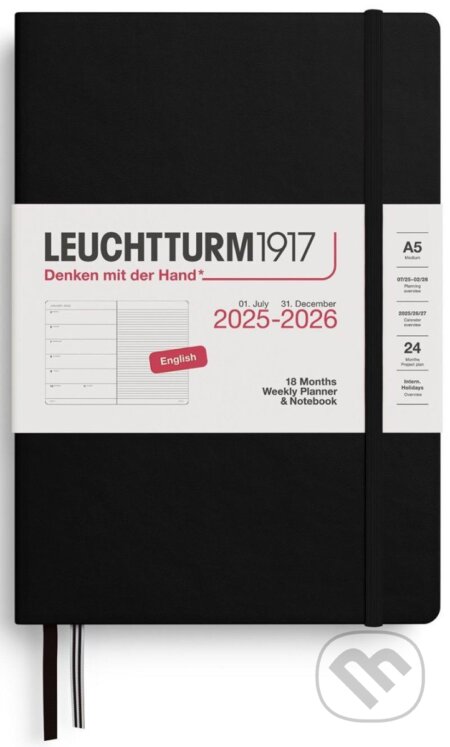Weekly Planner & Notebook 2026 Medium (A5) 18 Months Black (Leuchtturm1917). Leuchtturm1917, 2025 Weekly Planner & Notebook 2026 Medium (A5) 18 Months Black (Leuchtturm1917). Leuchtturm1917, 2025