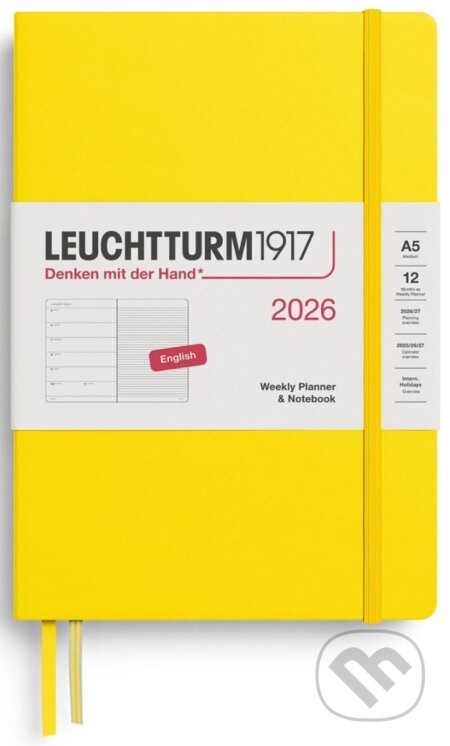 Weekly Planner & Notebook 2026 Medium (A5) Lemon (Leuchtturm1917). Leuchtturm1917, 2025 Weekly Planner & Notebook 2026 Medium (A5) Lemon (Leuchtturm1917). Leuchtturm1917, 2025