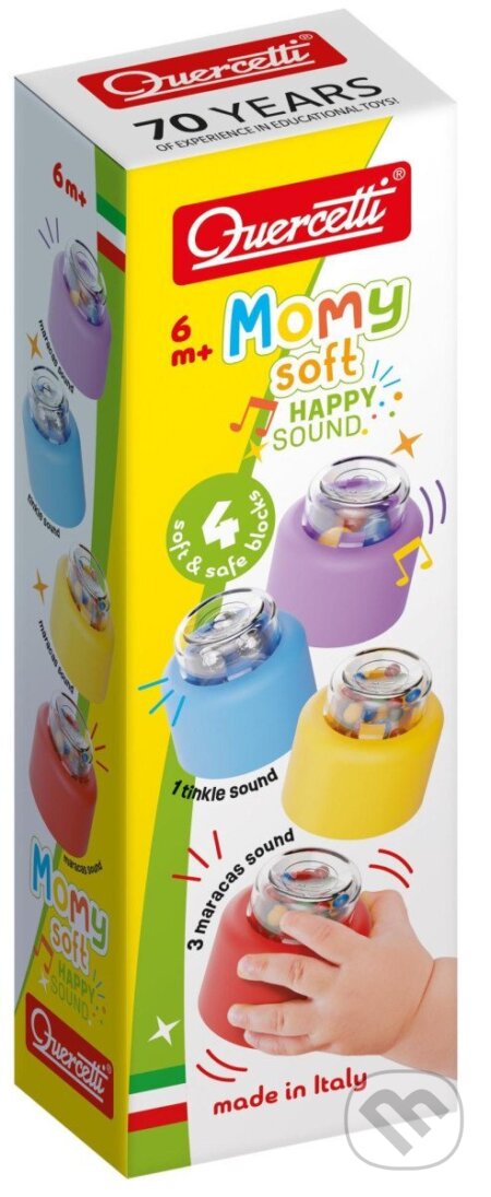 Společenská hra: Momy Soft Happy Sound - mäkké kocky so zvukom - 4 ks (Quercetti). Quercetti, 2025 Společenská hra: Momy Soft Happy Sound - mäkké kocky so zvukom - 4 ks (Quercetti). Quercetti, 2025