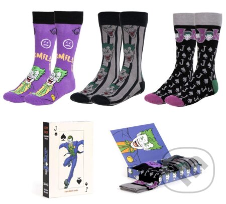 Set 3 párov panských ponožiek DC Comics|Batman: Joker (veľkosť EU 38-45) (DC Comics). DC Comics, 2025 Set 3 párov panských ponožiek DC Comics|Batman: Joker (veľkosť EU 38-45) (DC Comics). DC Comics, 2025
