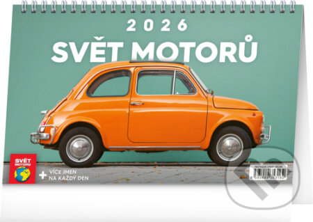 NOTIQUE Stolní kalendář Svět motorů 2026 (Notique). Notique, 2025 NOTIQUE Stolní kalendář Svět motorů 2026 (Notique). Notique, 2025