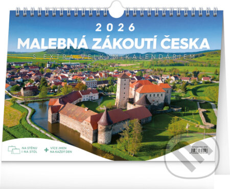 Stolní / nástěnný kalendář Malebná zákoutí 2026 (Notique). Notique, 2025 Stolní / nástěnný kalendář Malebná zákoutí 2026 (Notique). Notique, 2025