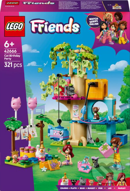 Spoločenská hra: LEGO® Friends 42666 Mačacia narodeninová oslava a domček na strome (LEGO). LEGO, 2025 Spoločenská hra: LEGO® Friends 42666 Mačacia narodeninová oslava a domček na strome (LEGO). LEGO, 2025