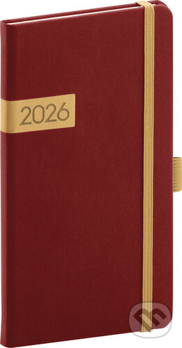 NOTIQUE Vreckový diár Twill 2026 (bordovo-zlatý) (Notique). Notique, 2025 NOTIQUE Vreckový diár Twill 2026 (bordovo-zlatý) (Notique). Notique, 2025