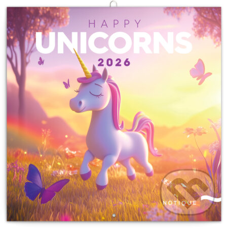 NOTIQUE Nástenný poznámkový kalendár Happy Unicorns (Veselé jednorožce) 2026 (Notique). Notique, 2025 NOTIQUE Nástenný poznámkový kalendár Happy Unicorns (Veselé jednorožce) 2026 (Notique). Notique, 2025