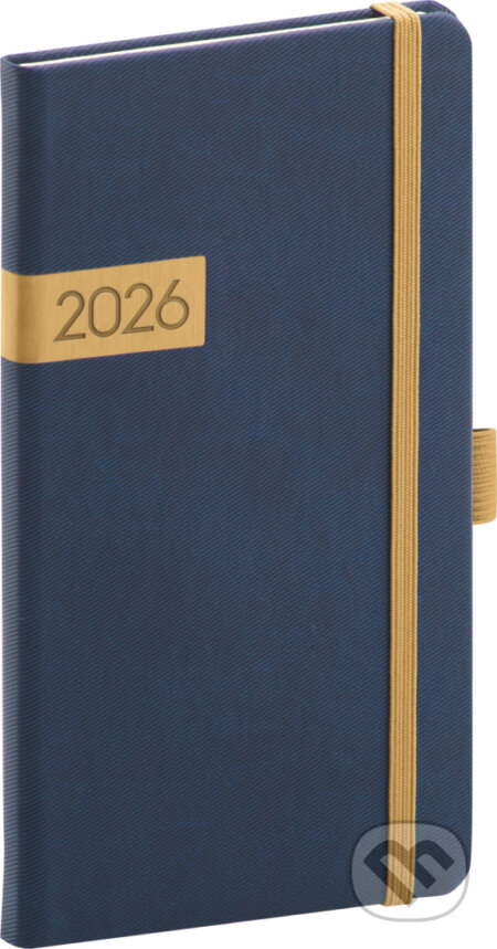 NOTIQUE Vreckový diár Twill 2026 (modro-zlatý) (Notique). Notique, 2025 NOTIQUE Vreckový diár Twill 2026 (modro-zlatý) (Notique). Notique, 2025