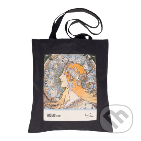 Plátená taška Alfons Mucha – Zodiak, čierna (Presco Group). Presco Group, 2025 Plátená taška Alfons Mucha – Zodiak, čierna (Presco Group). Presco Group, 2025