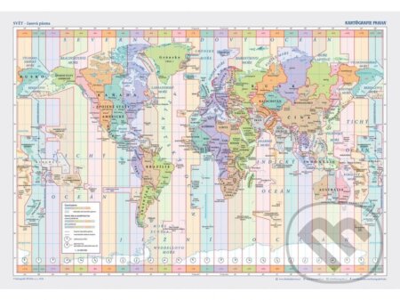 Kniha: Svět - časová pásma, podložka 1:55 mil. (Kartografie Praha). Kartografie Praha, 2025 Kniha: Svět - časová pásma, podložka 1:55 mil. (Kartografie Praha). Kartografie Praha, 2025