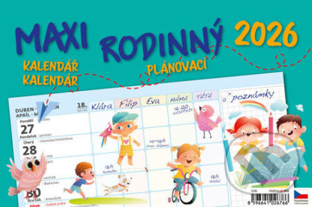 Maxi rodinný plánovací 2026 - stolní kalendář (Helma). Helma, 2025 Maxi rodinný plánovací 2026 - stolní kalendář (Helma). Helma, 2025