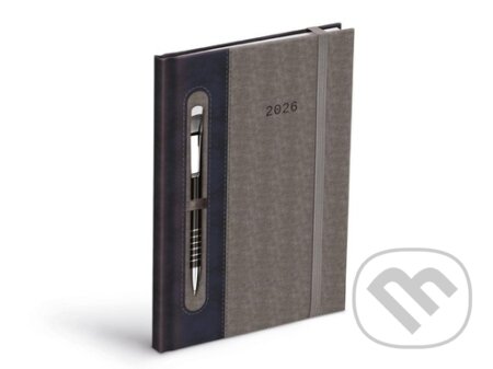 Diář 2026 T805 PU dark blue/gray s gumkou na propisku (MFP). MFP, 2025 Diář 2026 T805 PU dark blue/gray s gumkou na propisku (MFP). MFP, 2025