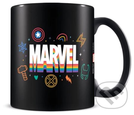 Keramický hrnček Marvel: Dúhové logo (Marvel). Marvel, 2023 Keramický hrnček Marvel: Dúhové logo (Marvel). Marvel, 2023