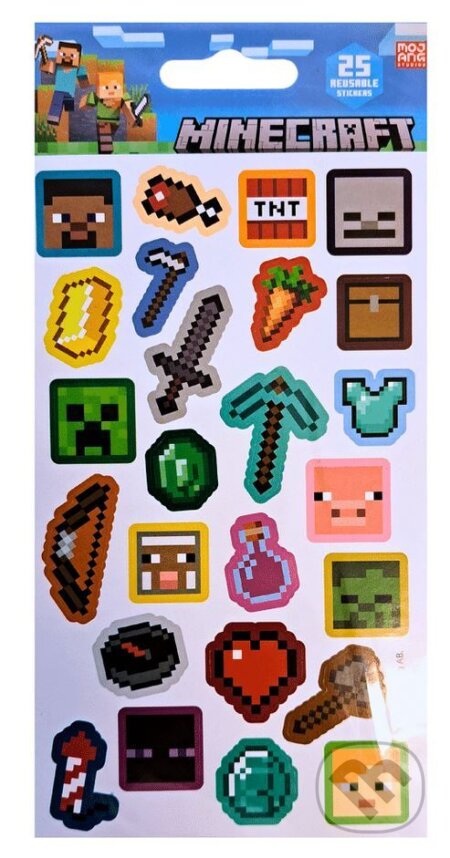 Znovu použiteľné samolepky Minecraft: Ikony z hry 1 arch (). , 2025 Znovu použiteľné samolepky Minecraft: Ikony z hry 1 arch (). , 2025